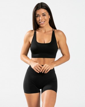 Black Women's Teveo Everyday Backless Tops | 6824-JWPHR