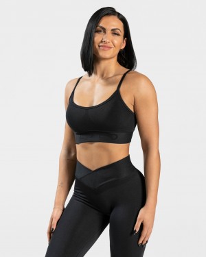 Black Women's Teveo V-Shape Bras | 6935-XBAJU