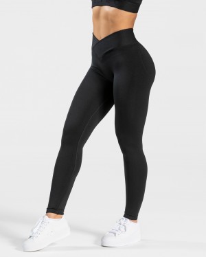 Black Women's Teveo V-Shape Leggings | 4831-OJRYW