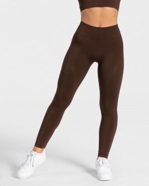 Brown Women's Teveo Charming Scrunch Leggings | 3507-ZCFQV