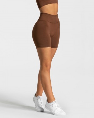 Brown Women's Teveo Sensation Mini Shorts | 4708-FYWHB