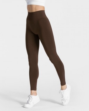 Dark Brown Women's Teveo Classy Leggings | 0832-YSCQB