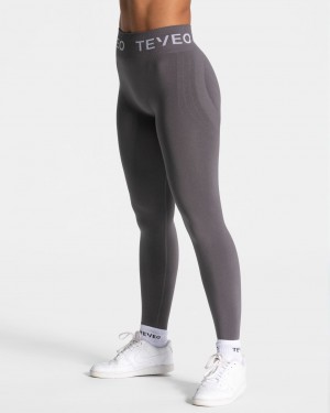 Deep Grey Women's Teveo Signature Scrunch Leggings | 1692-FNQEB