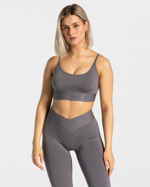 Deep Grey Women's Teveo V-Shape Bras | 4395-TWEPZ