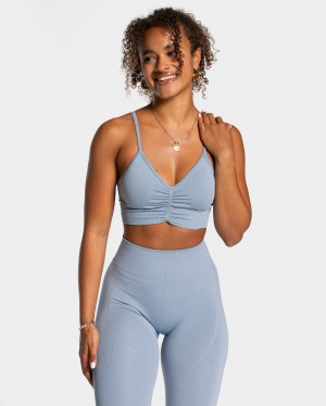 Grey Blue Women's Teveo Focus Bras | 6230-WTXUS