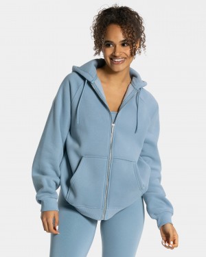 Grey Blue Women's Teveo Statement Oversized Jackets | 1730-BTWJN