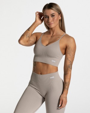 Grey Women's Teveo Elegant Cross Tops | 4562-TFNOS