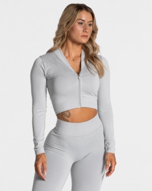 Light Grey Women's Teveo Statement Zip Jackets | 6537-NDCJI