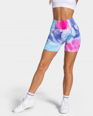 Multicolor Women's Teveo Tie Dye Scrunch Shorts | 8420-SWUYV