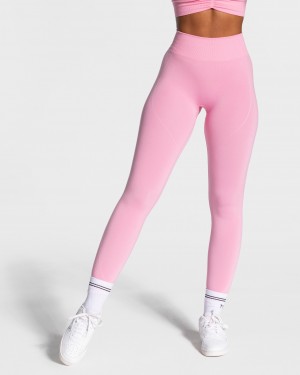 Pink Women's Teveo Focus Scrunch Leggings | 0691-OIMEW