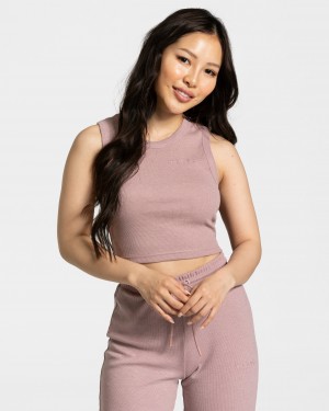 Pink Women's Teveo Lounge Crop Tops | 9630-JHKGV