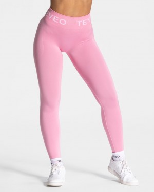 Pink Women's Teveo Signature Scrunch Leggings | 2634-LKGAF