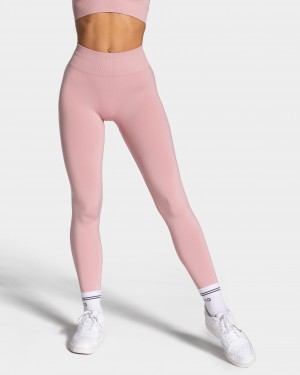 Pink Women's Teveo Timeless Scrunch Leggings | 0894-ELZSC