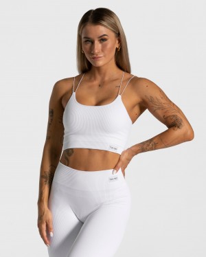 White Women's Teveo Elegant Strap Tops | 5978-OCEFT