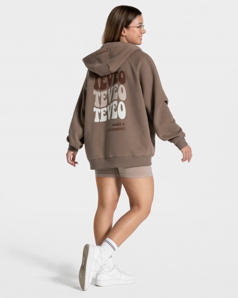 Beige Women's Teveo Candy Oversized Jackets | 9248-HUWFY