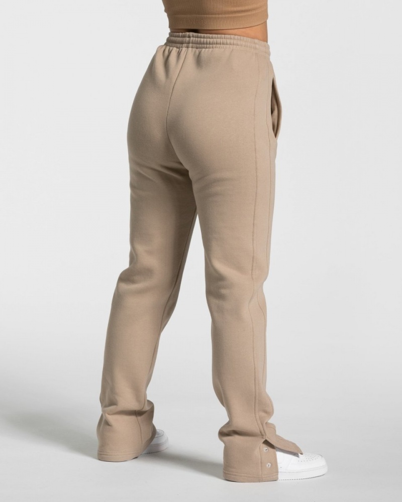 Beige Women's Teveo Sassy Slit Jogger | 7354-XOFEQ