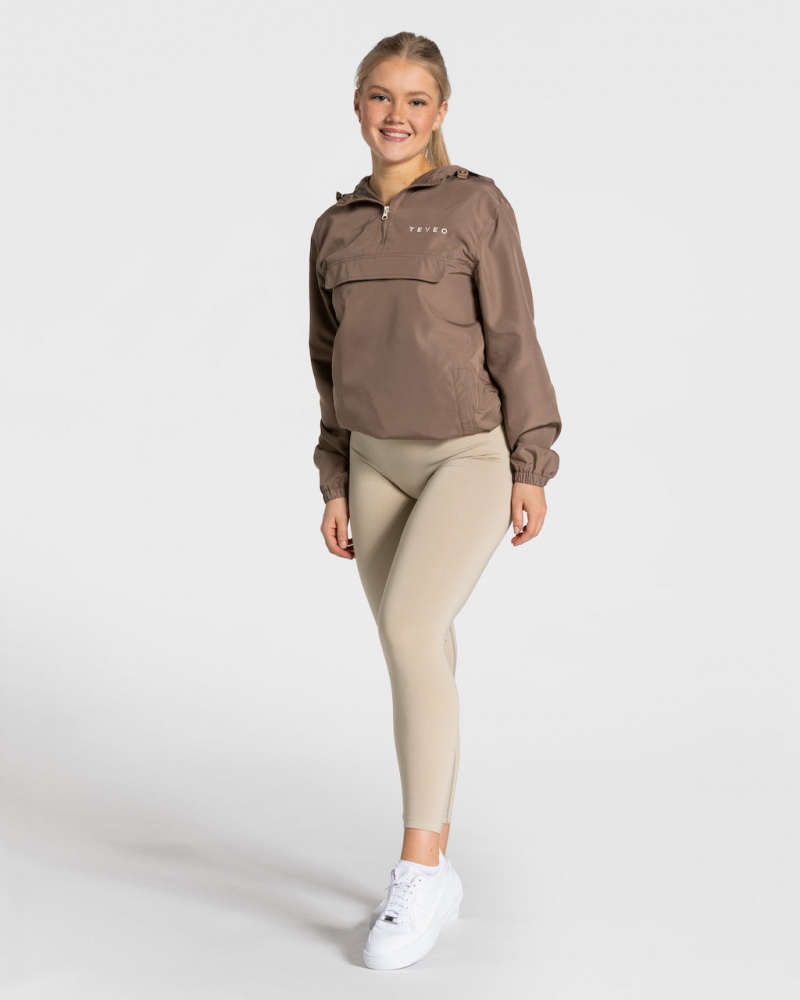 Beige Women's Teveo Statement Windbreaker | 1987-SLFRV