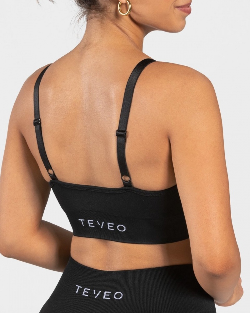 Black Women's Teveo Charming Scrunch Bras | 6740-BTXIZ