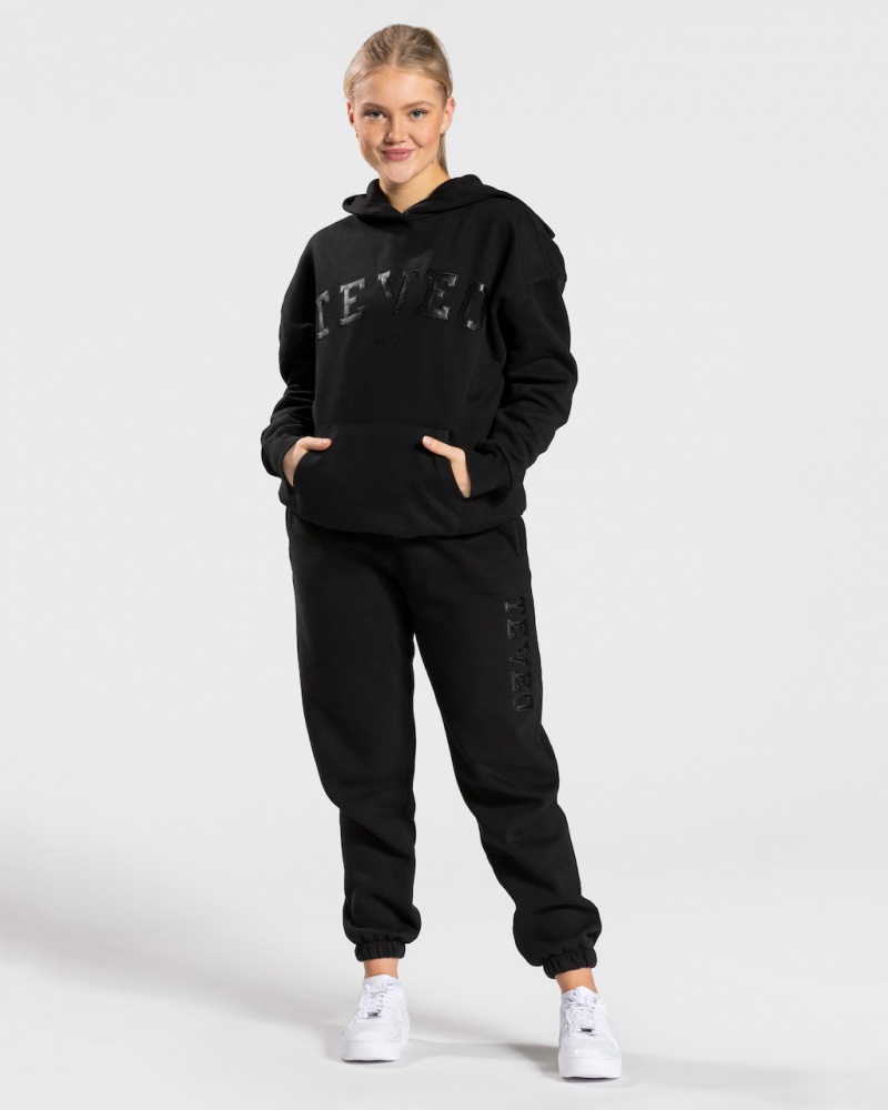 Black Women's Teveo College Oversized Hoodie | 7324-ALQTW