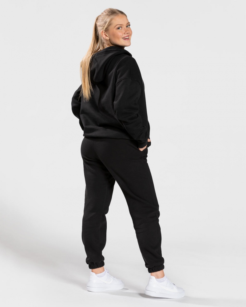 Black Women's Teveo College Oversized Hoodie | 7324-ALQTW