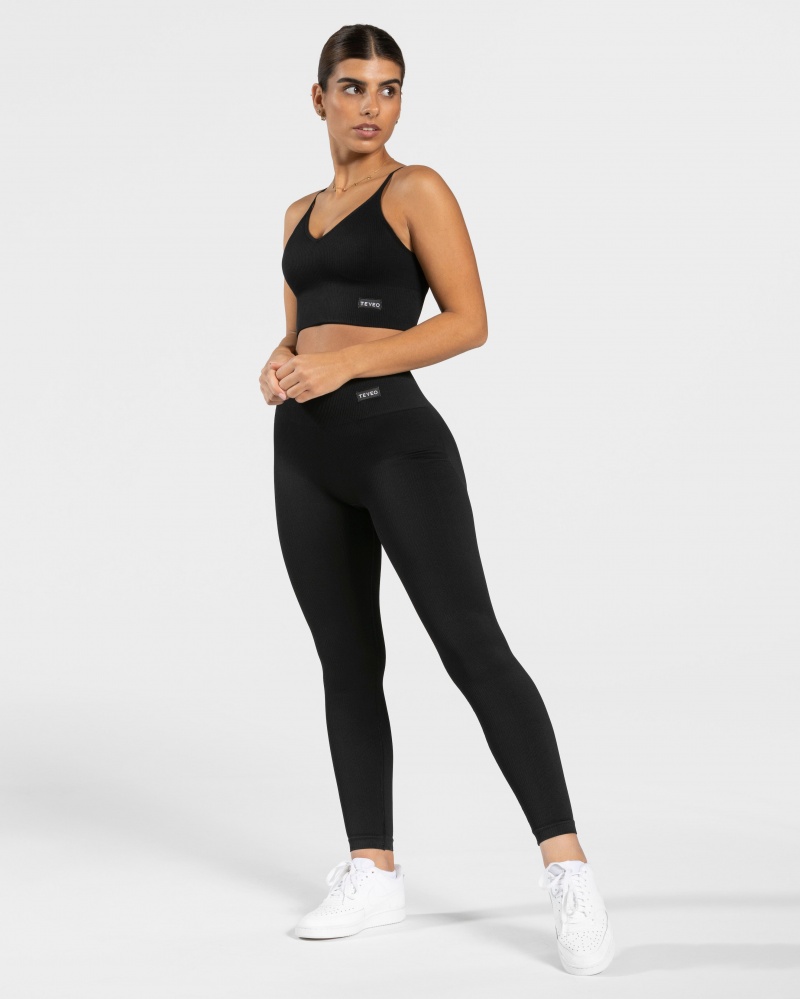 Black Women's Teveo Elegant Cross Tops | 8526-AXEQO