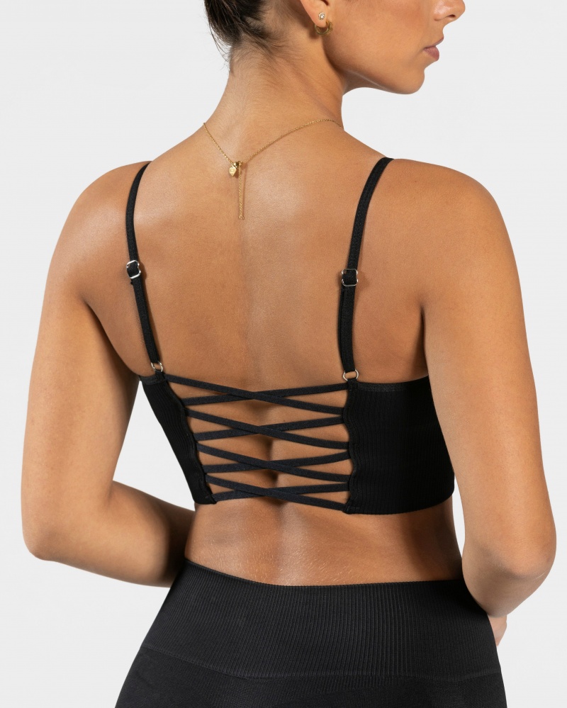 Black Women's Teveo Elegant Cross Tops | 8526-AXEQO