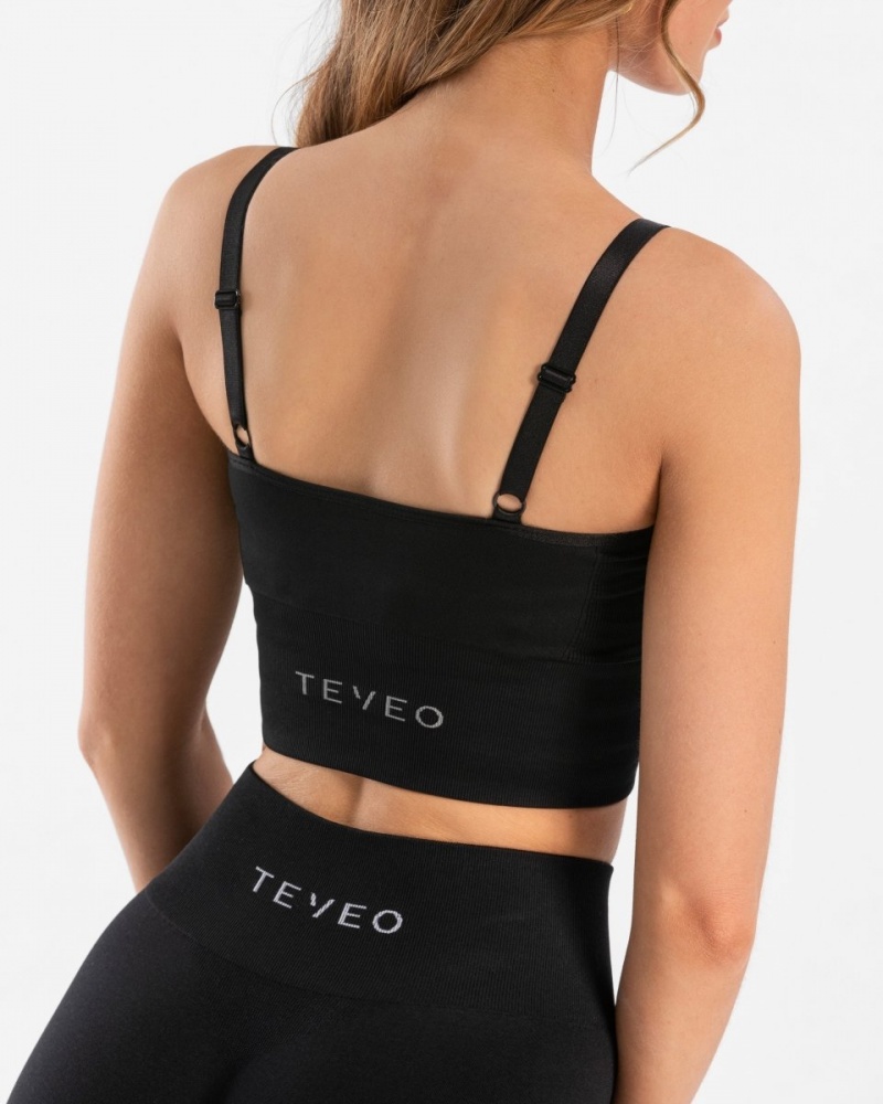 Black Women's Teveo Essential Tops | 3578-DYQBX