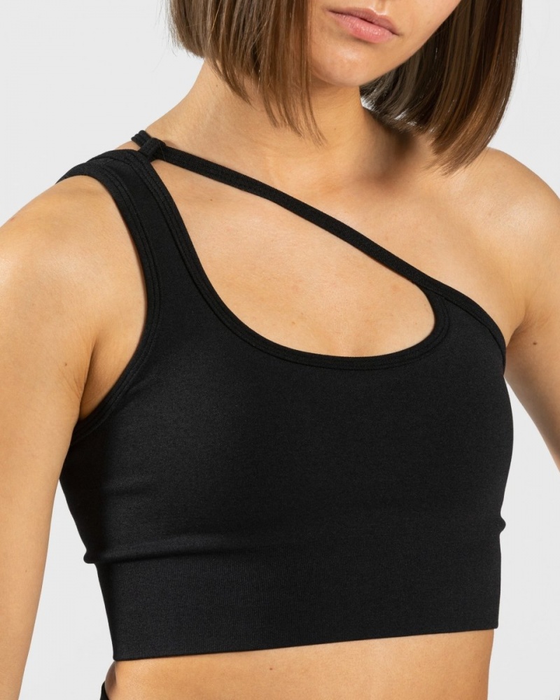 Black Women's Teveo Sassy One Shoulder Bras | 3456-ROYBW