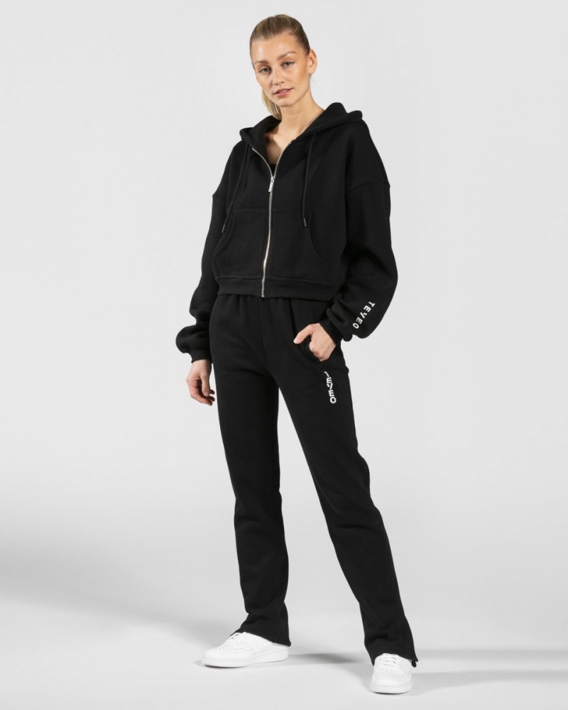 Black Women's Teveo Sassy Slit Jogger | 6280-OHIUG