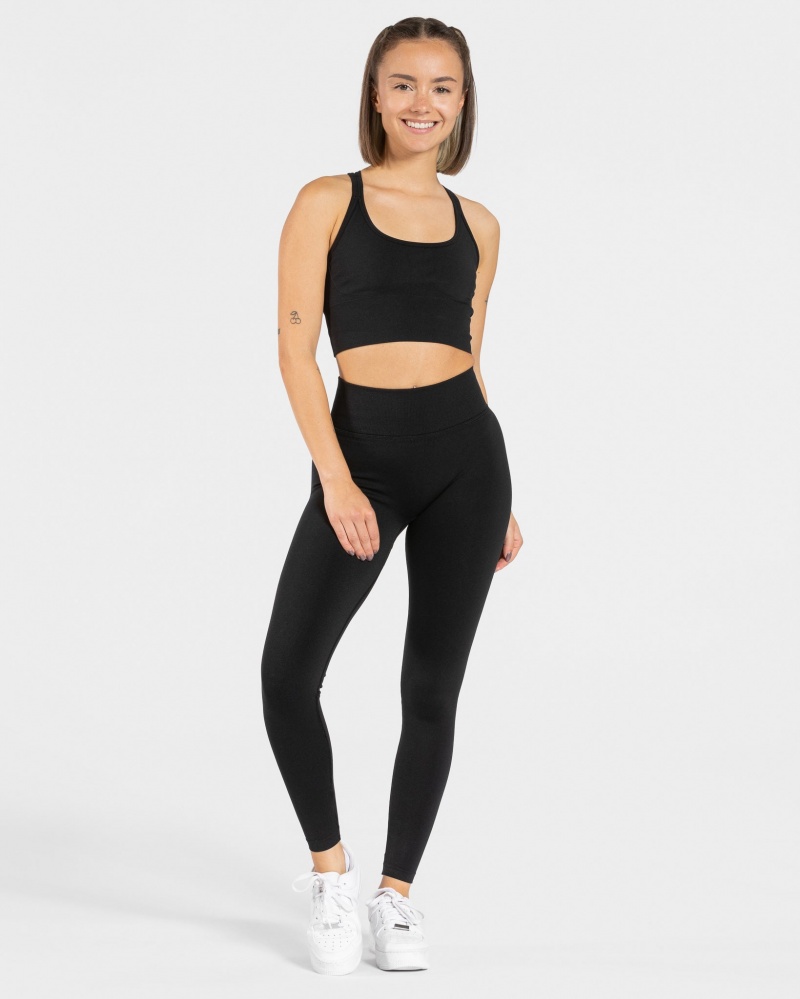 Black Women's Teveo Statement Scrunch Leggings | 5387-NBIKY