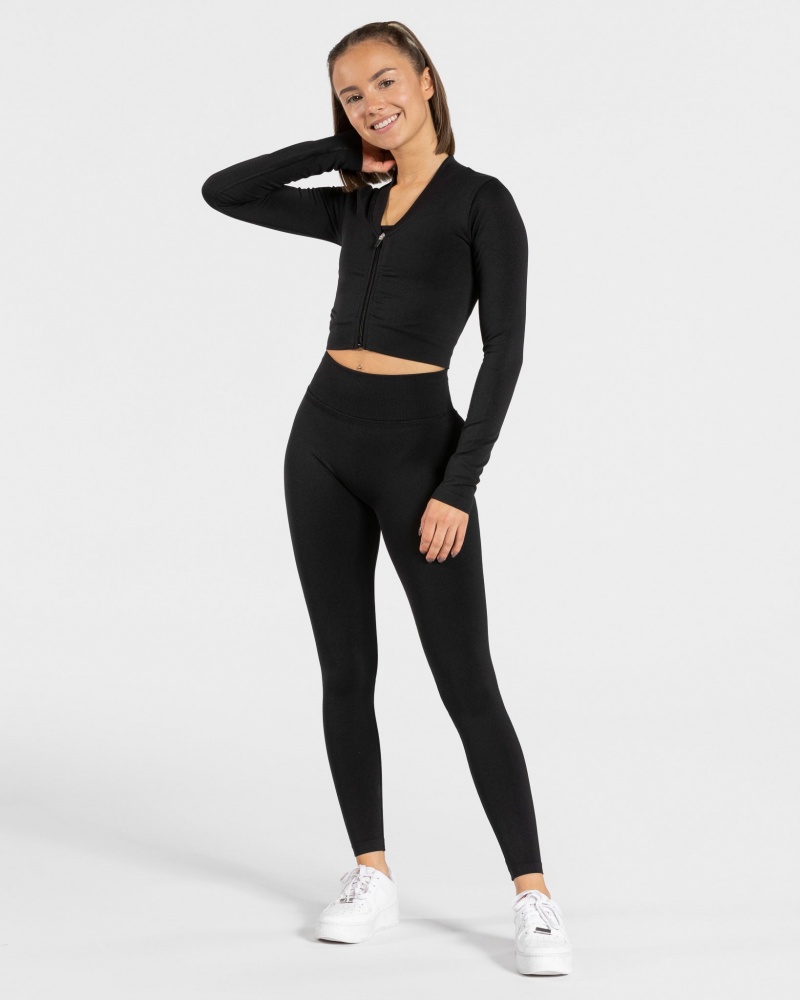 Black Women's Teveo Statement Zip Jackets | 4352-VSHLM