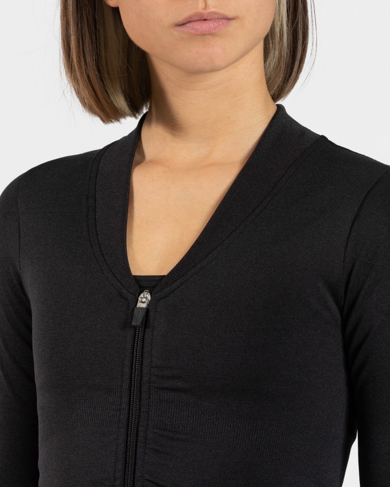 Black Women's Teveo Statement Zip Jackets | 4352-VSHLM