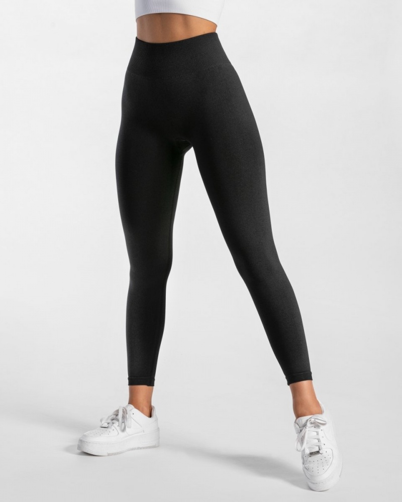 Black Women's Teveo Timeless Scrunch Leggings | 0528-QDWNM