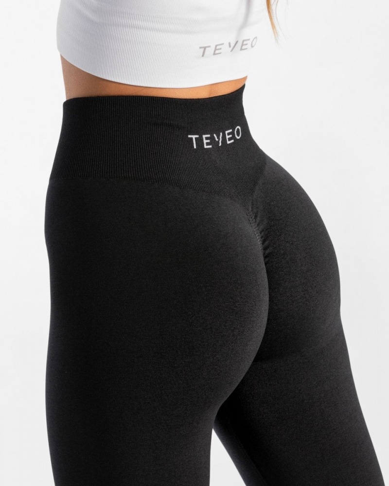 Black Women's Teveo Timeless Scrunch Leggings | 0528-QDWNM