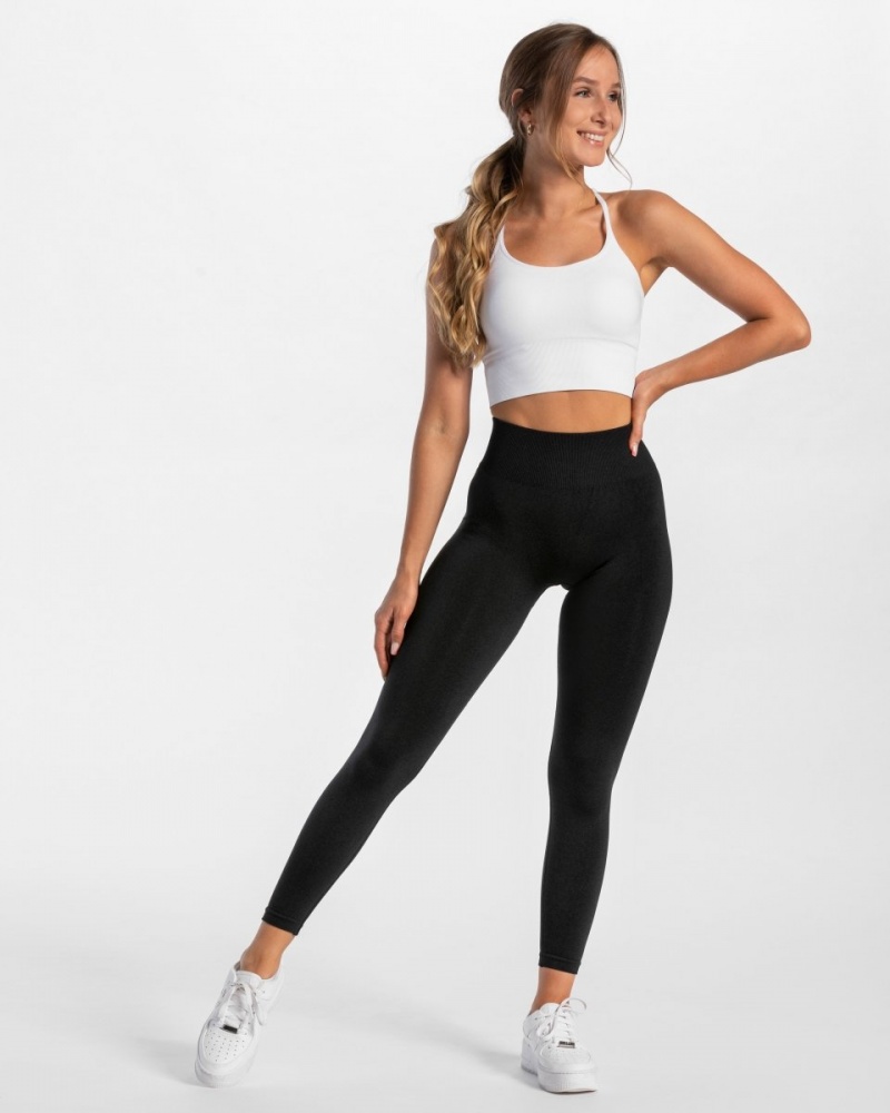 Black Women's Teveo Timeless Scrunch Leggings | 0528-QDWNM