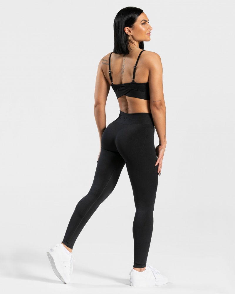 Black Women's Teveo V-Shape Leggings | 4831-OJRYW