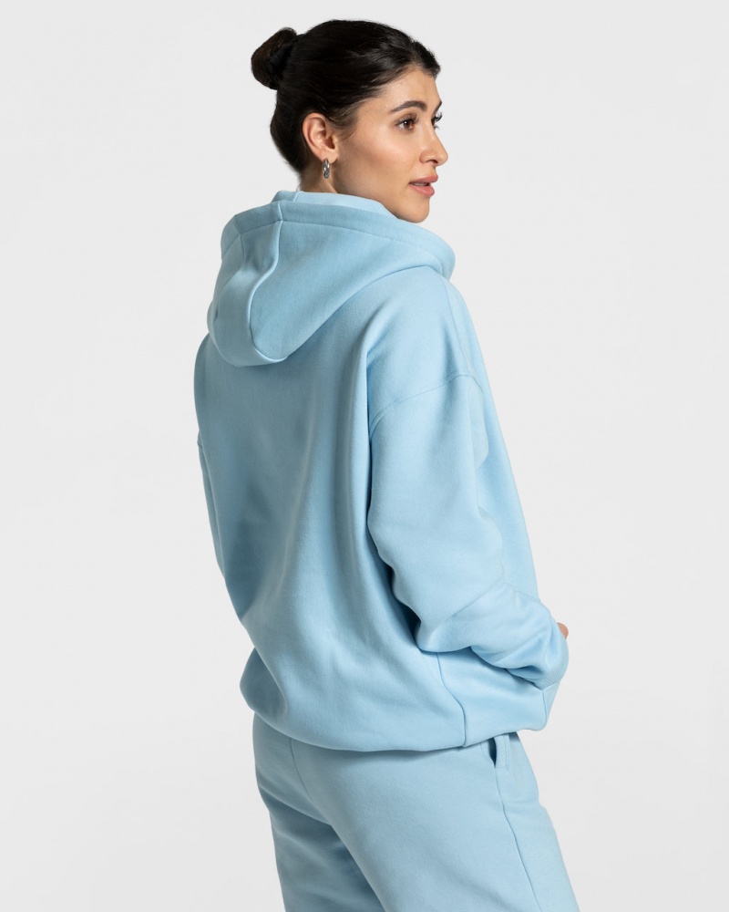 Blue Women's Teveo College Oversized Hoodie | 0179-JIGVU