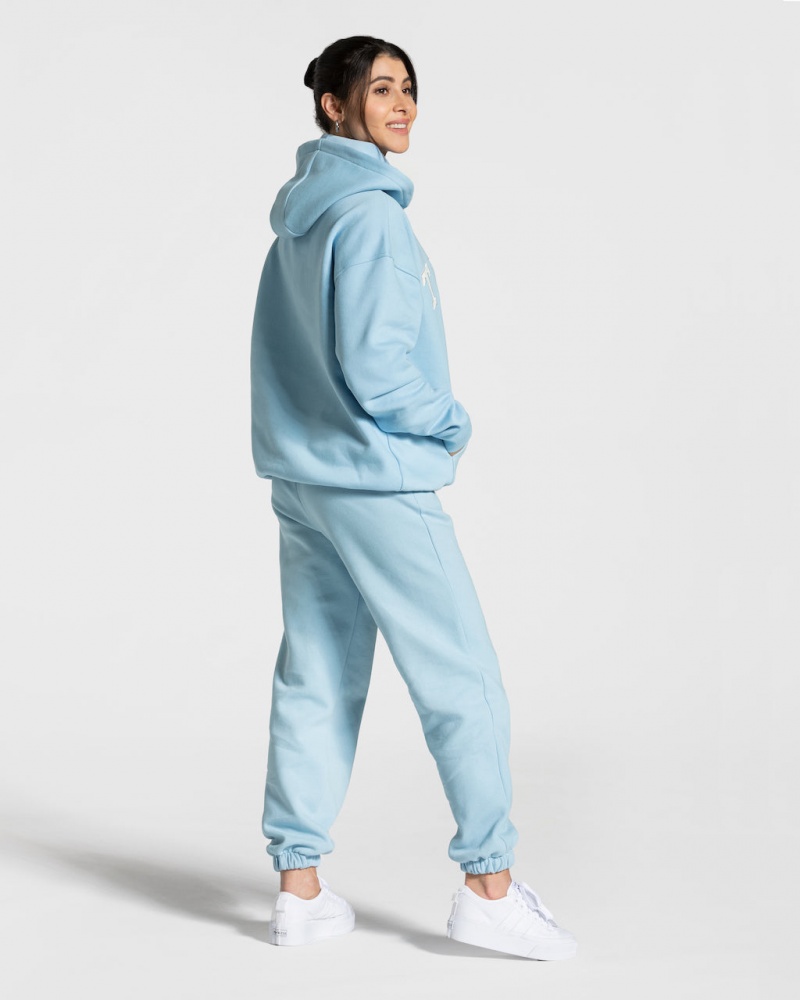 Blue Women's Teveo College Oversized Hoodie | 0179-JIGVU