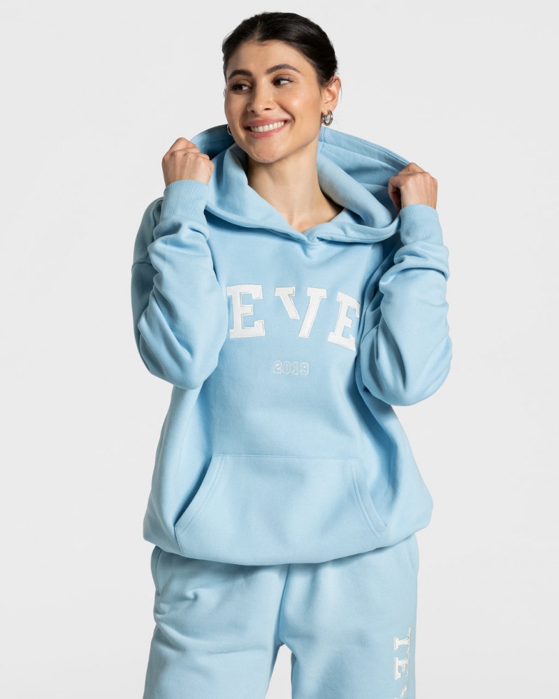 Blue Women\'s Teveo College Oversized Hoodie | 0179-JIGVU