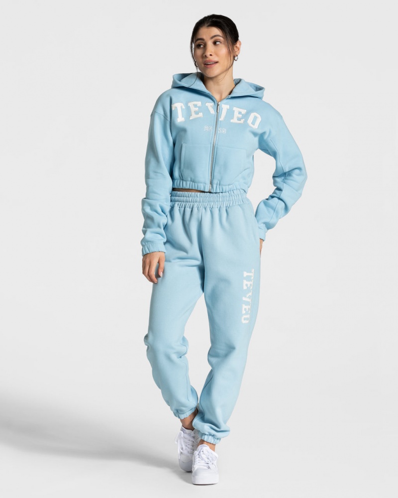 Blue Women's Teveo College Zip Hoodie | 7940-YDIGP