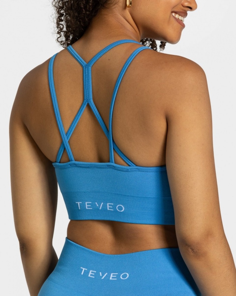 Blue Women's Teveo Timeless Scrunch Bras | 9560-ULFKR