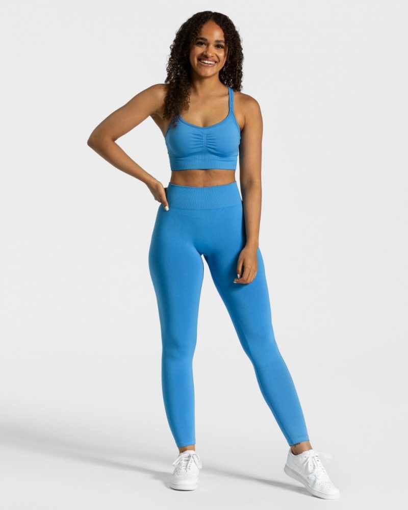 Blue Women's Teveo Timeless Scrunch Leggings | 2801-NUEDZ