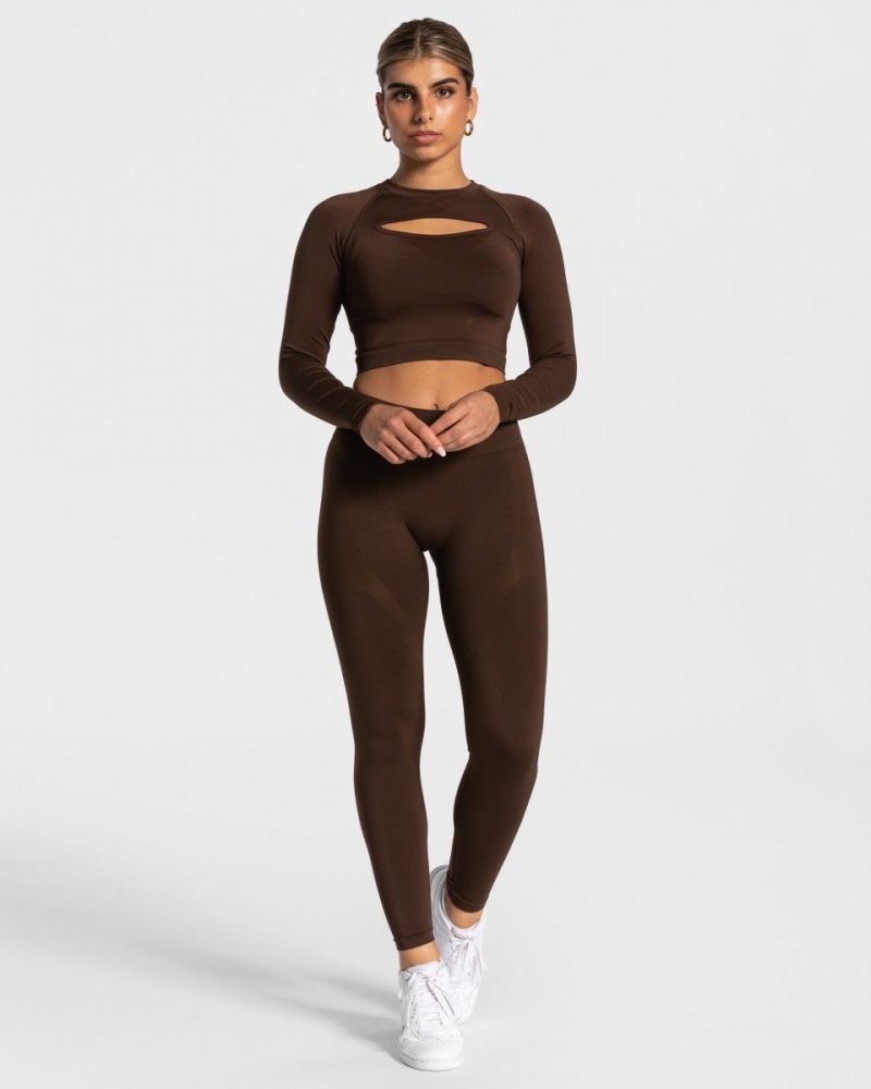 Brown Women's Teveo Charming Scrunch Leggings | 3507-ZCFQV