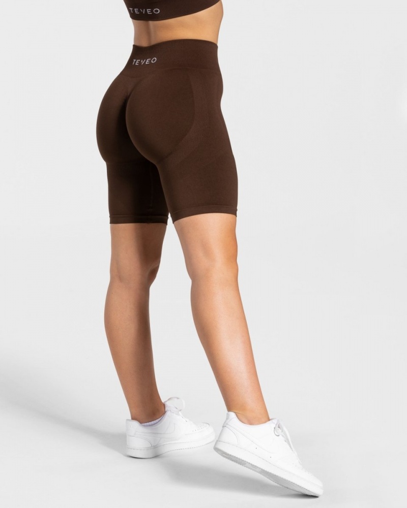 Brown Women's Teveo Charming Scrunch Shorts | 2684-SGROH