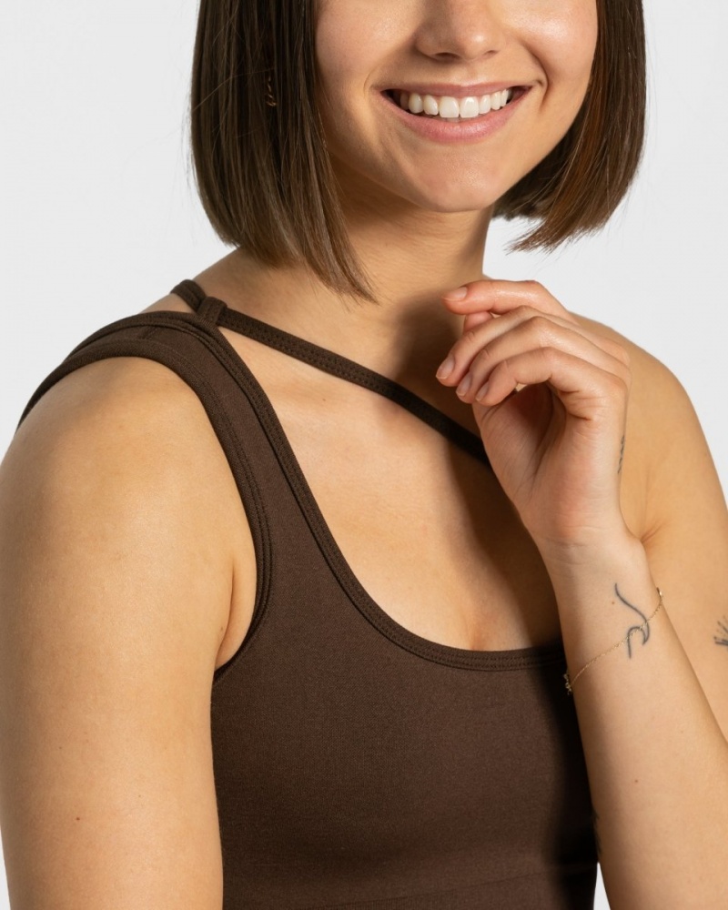 Brown Women's Teveo Sassy One Shoulder Bras | 8574-TQJIL