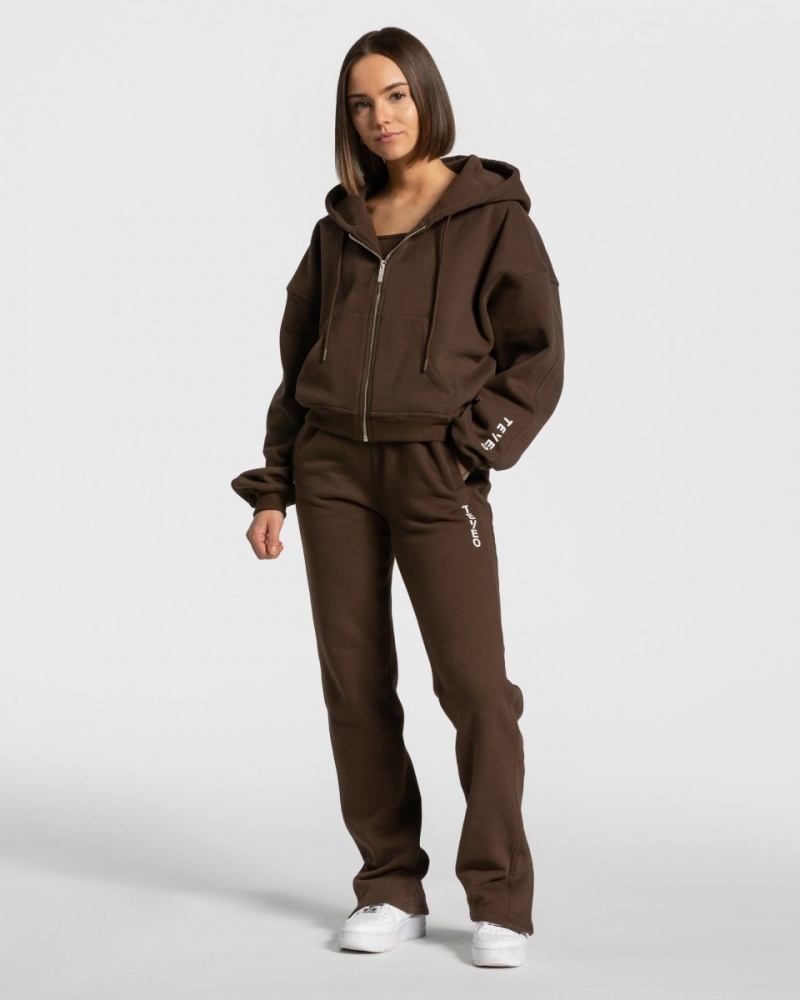 Brown Women's Teveo Sassy Slit Jogger | 1928-DXCFM