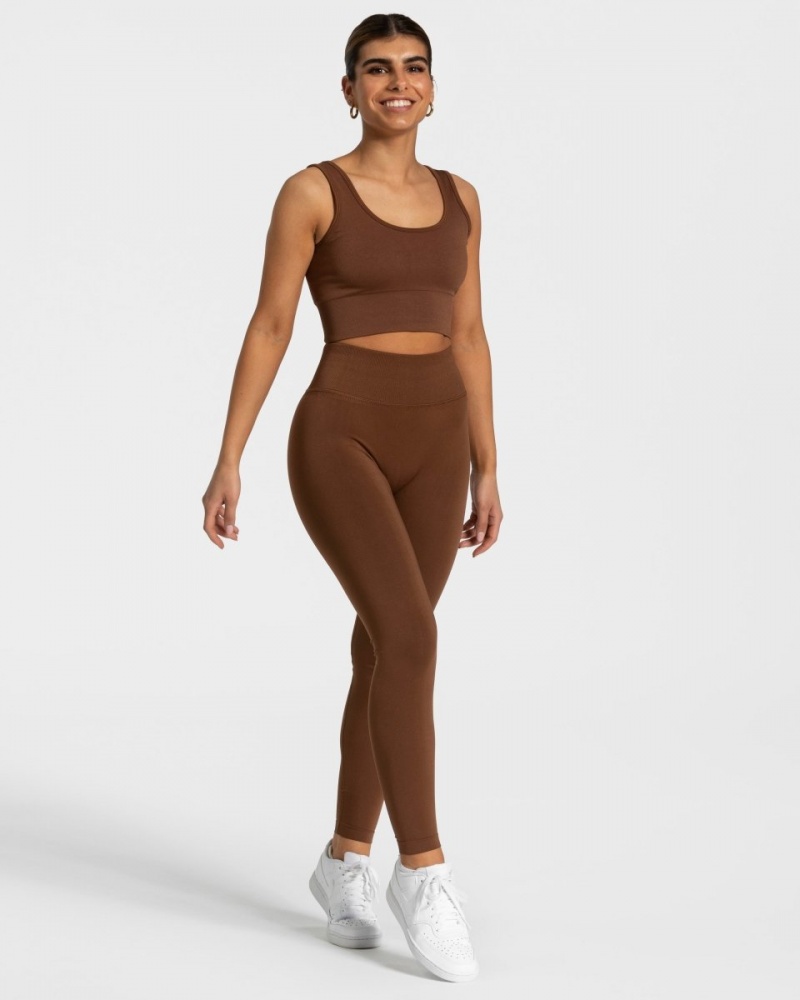 Brown Women's Teveo Sensation Leggings | 3945-KLTAX