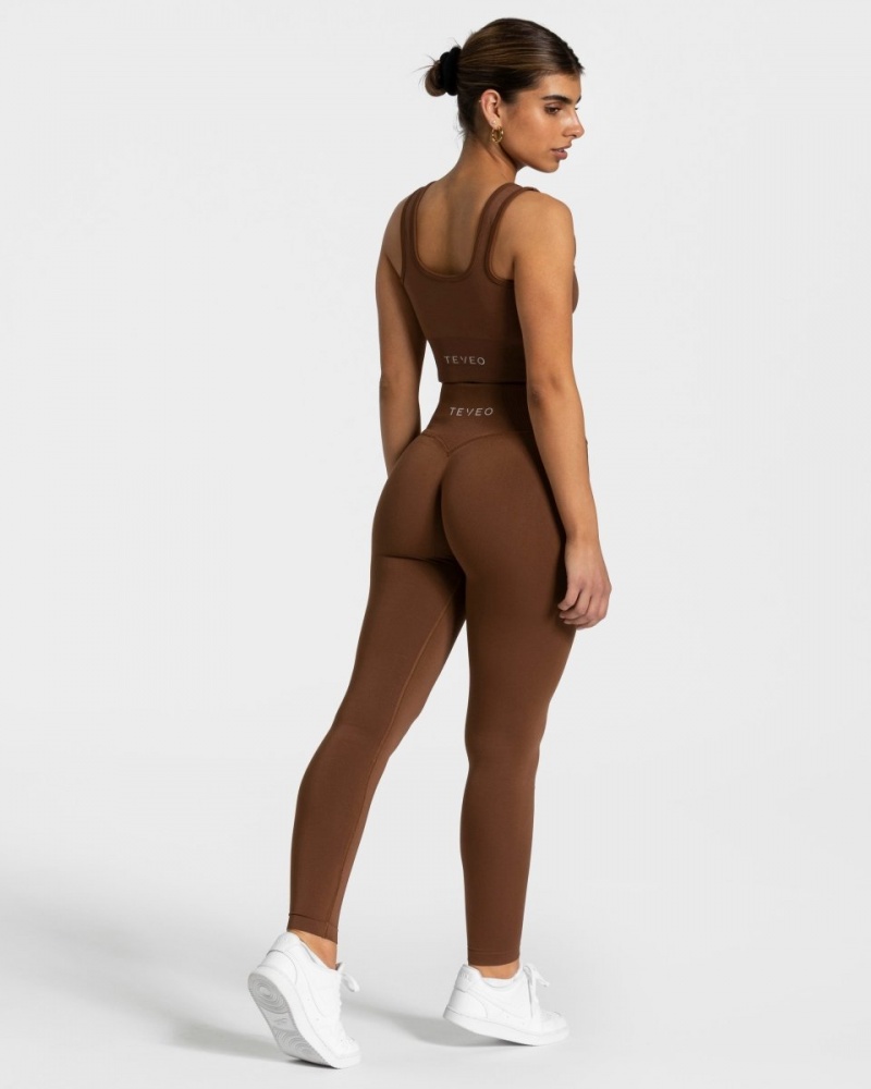 Brown Women's Teveo Sensation Leggings | 3945-KLTAX