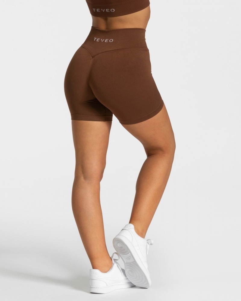 Brown Women's Teveo Sensation Mini Shorts | 4708-FYWHB