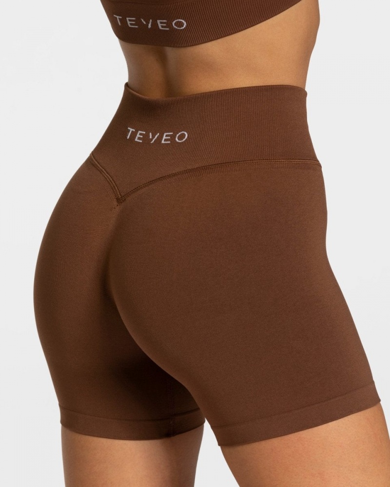 Brown Women's Teveo Sensation Mini Shorts | 4708-FYWHB